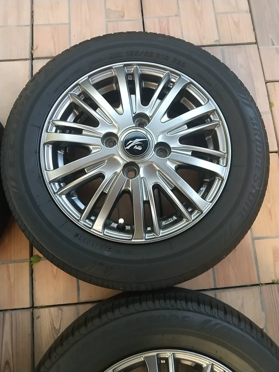 ⭐️早い者勝ち⭐️★バリ溝★155/65R13★タイヤ付きアルミホイール４本SET★ タイヤバリみぞ軽四アルミホイールタイヤセット