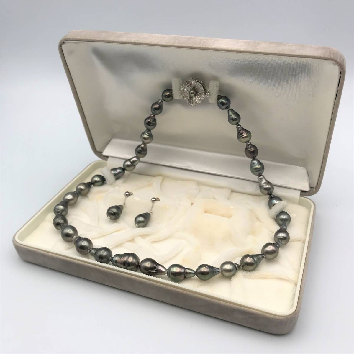 美品】パール ネックレス イヤリング セット売り SV K14WG 7mm~11mm玉