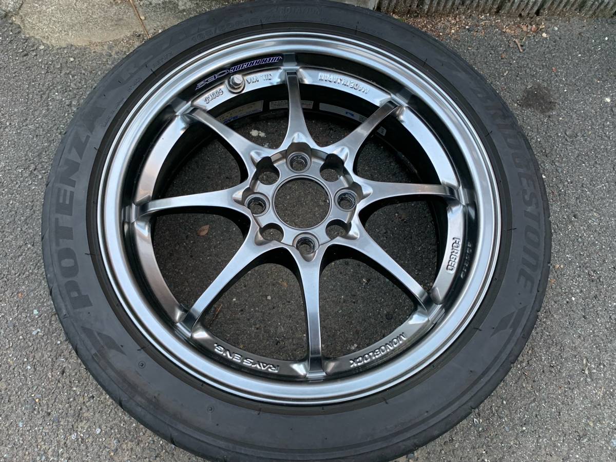 レイズ ce28 15インチ 5.5j +35 4穴 4本 ポテンザ re-71rs re-71 中古 