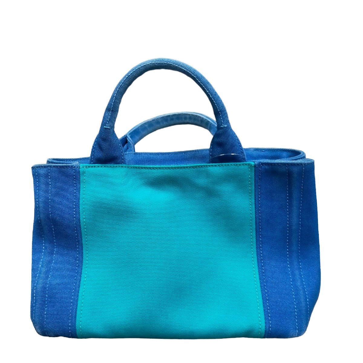 ◇中古品◇PRADA CANAPA COLOUR COBALTO+PAVO プラダ ミニカナパ 