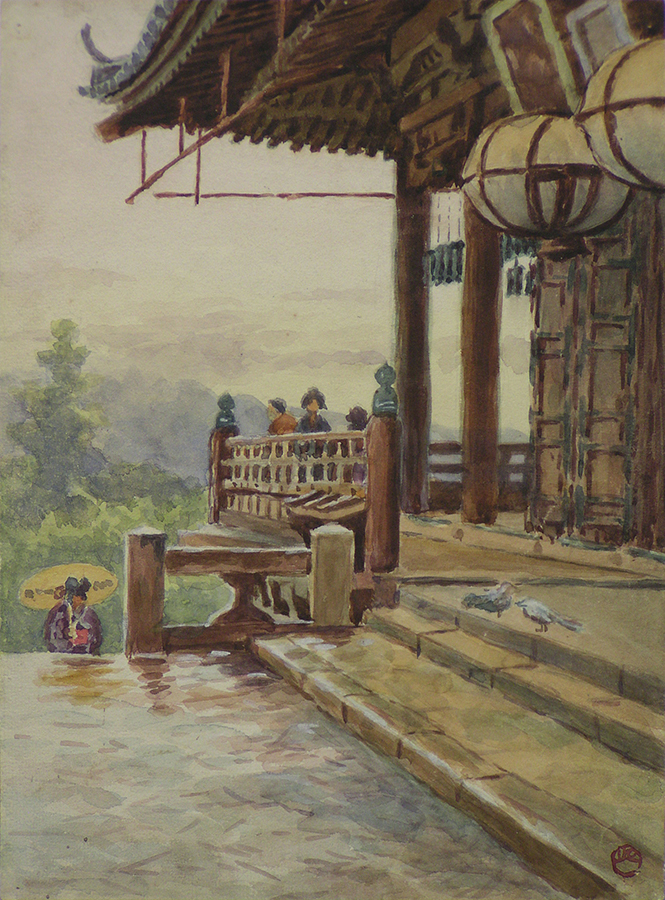水彩画 寺 京都 銀閣寺 京の水彩画工房 みちや インテリア絵画 アート