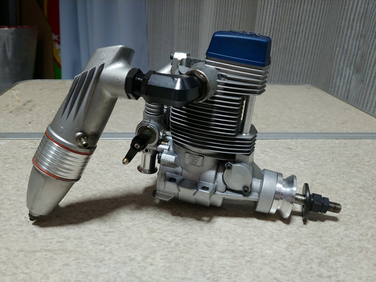 OSエンジン　FSアルファ155　スケール用90度エキパイ付　圧縮、ベアリング正常　飛行回数は15回以下と思う。_3