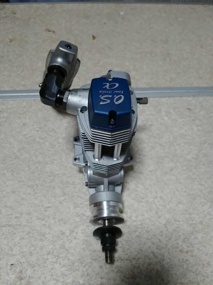 OSエンジン　FSアルファ155　スケール用90度エキパイ付　圧縮、ベアリング正常　飛行回数は15回以下と思う。_7
