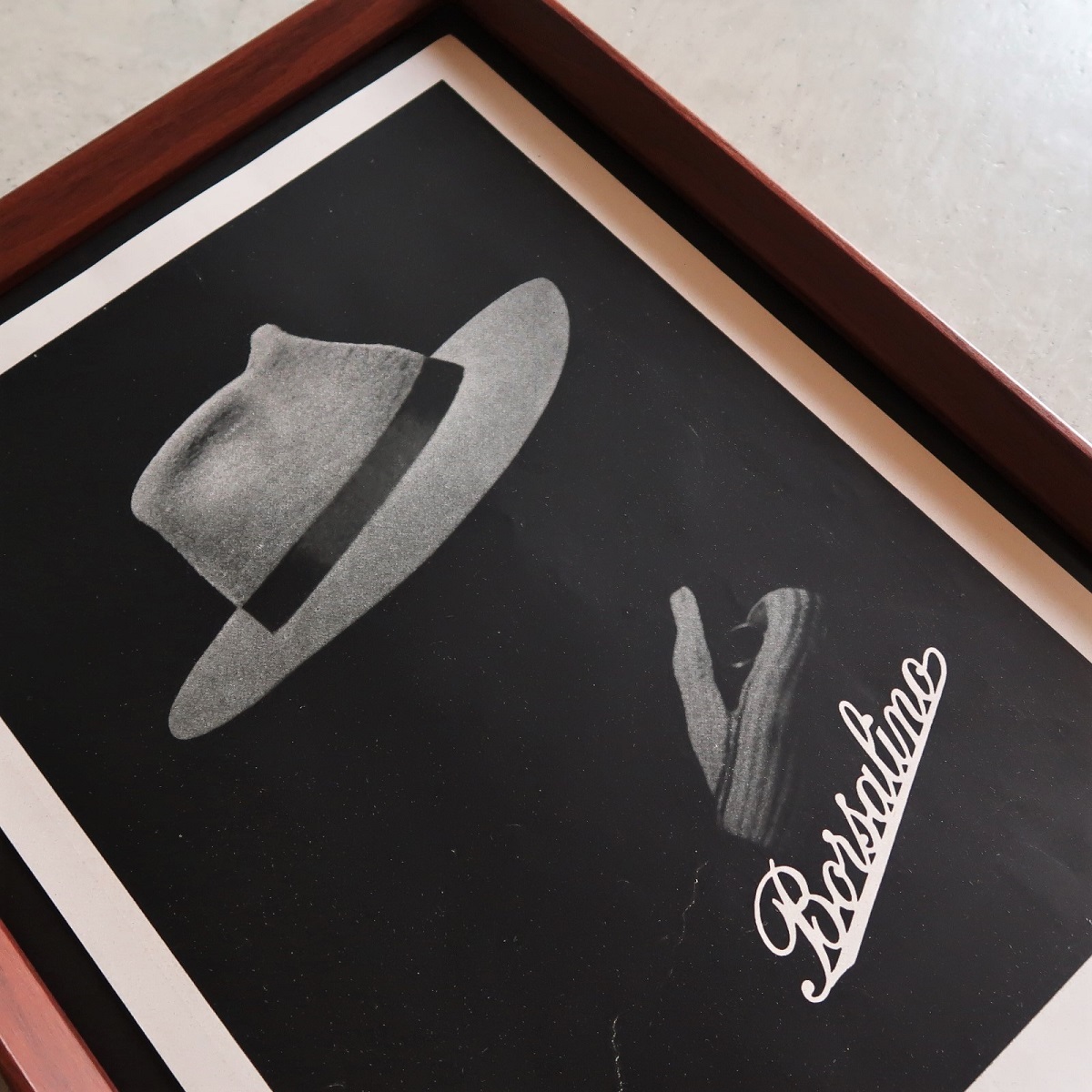 Borsalino ボルサリーノ 1946年 ハット 帽子 中折れ イタリア ヴィンテージ 広告 額装品 アートフレーム アンティーク ポスター 稀少_2