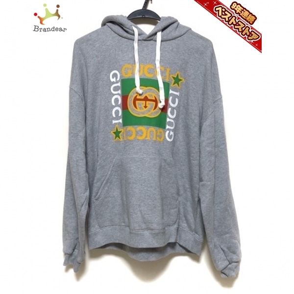グッチ GUCCI パーカー サイズM 605154 XJCCD - グレー×イエロー×マルチ レディース 長袖 トップス