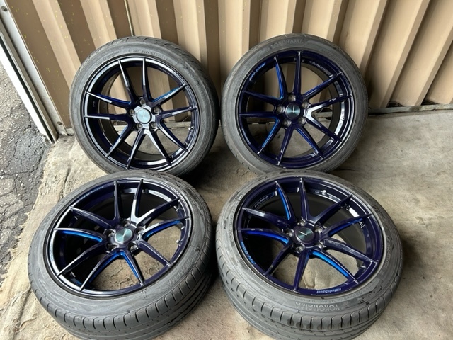 新品，SALE Weds Sport RN-55M 18in 9J +45 PCD114.3 ヨコハマ アドバンスポーツ V105/フレバ V701 245/40R18(ラジアルタイヤ)｜売買されたオークション情報、yahooの商品情報をアーカイブ公開 - オークファン 5穴
