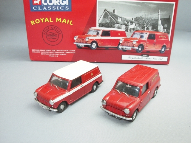 コーギー 1/43 (ミニクーパー）MINI VAN ROYAL MAIL 2台セット 1997年発売モデル　【撮影使用品】