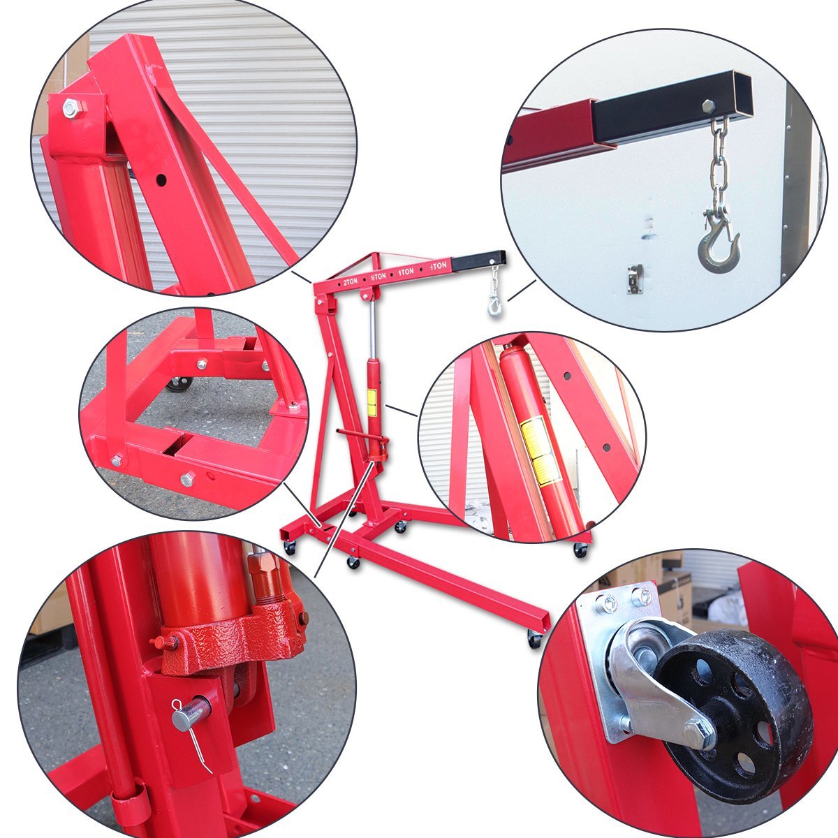 個人宅まで配送】エンジンクレーン2t＆エンジンハンガー Cセット☆折 