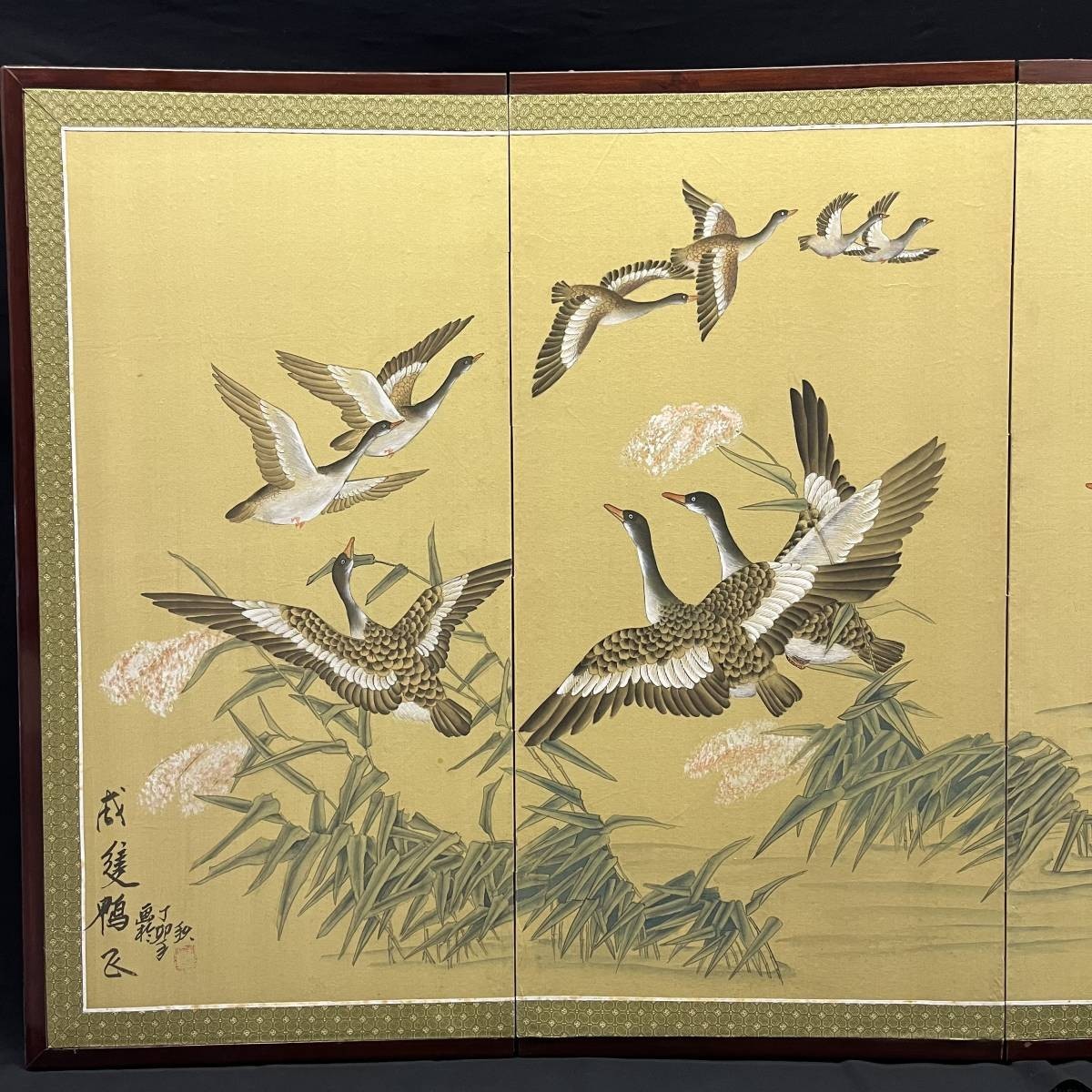 肉筆日本画 純白の牡丹 直筆サイン 印あり 肉筆日本画 純白の牡丹