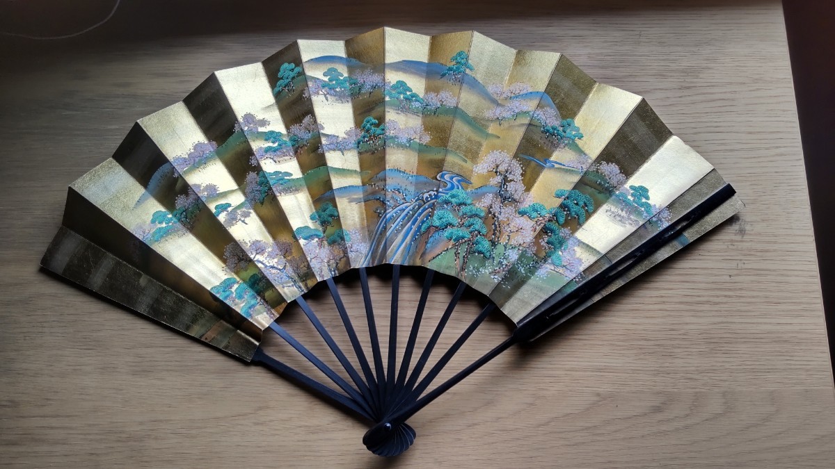 仕舞扇 観世流 鎮め扇 能楽扇 吉野龍田扇 (中啓親骨透彫
