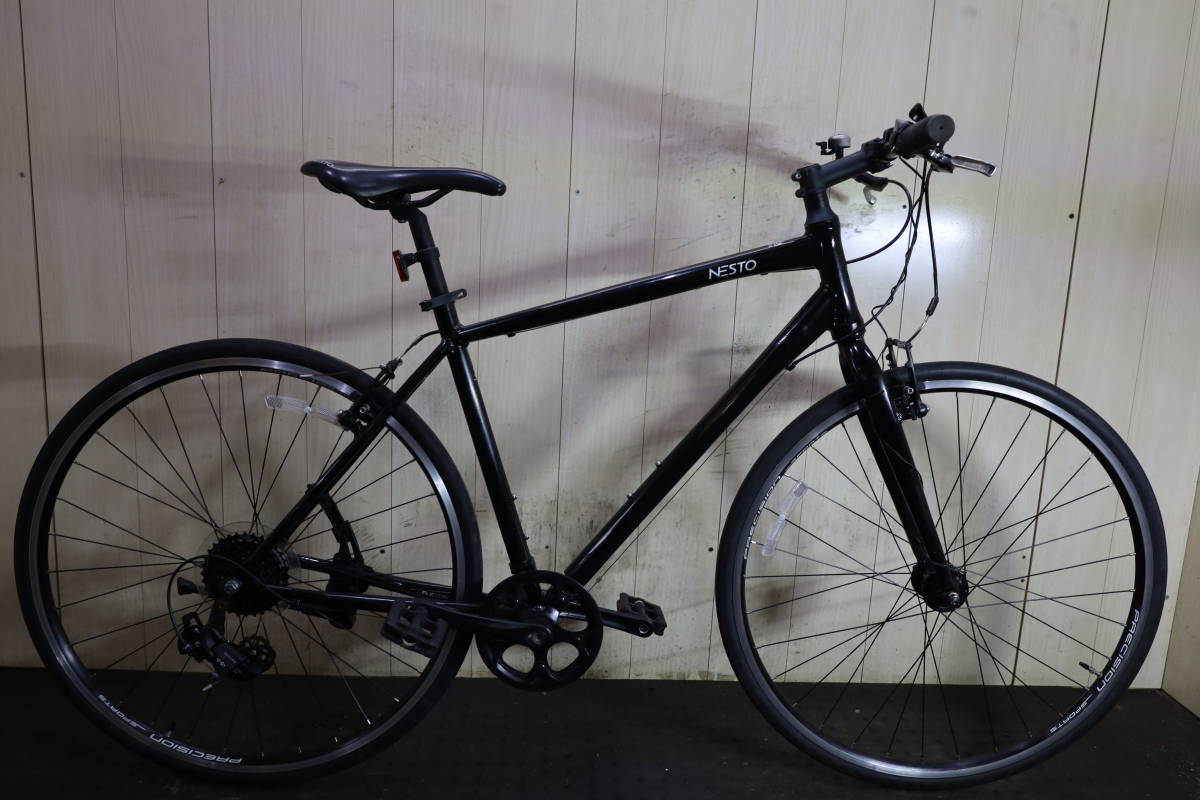 人気美品！NESTO VACANZE 700C アルミ シマノ7速 500mm BLACK AUTO LED