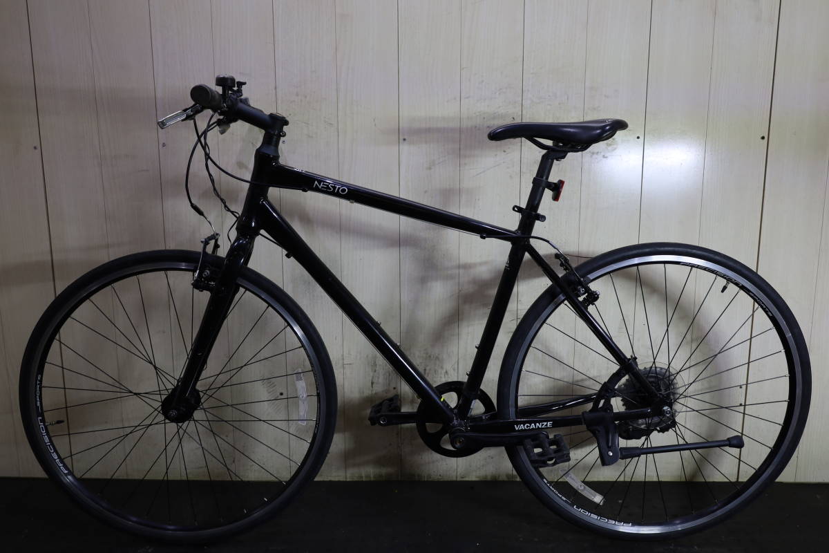 人気美品！NESTO VACANZE 700C アルミ シマノ7速 500mm BLACK AUTO LED