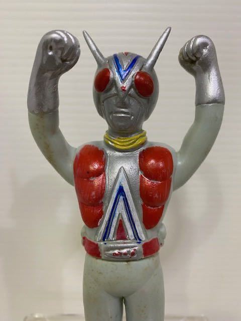昭和レトロ ライダーマン 仮面ライダーV3 ソフビ人形 16 0cm 