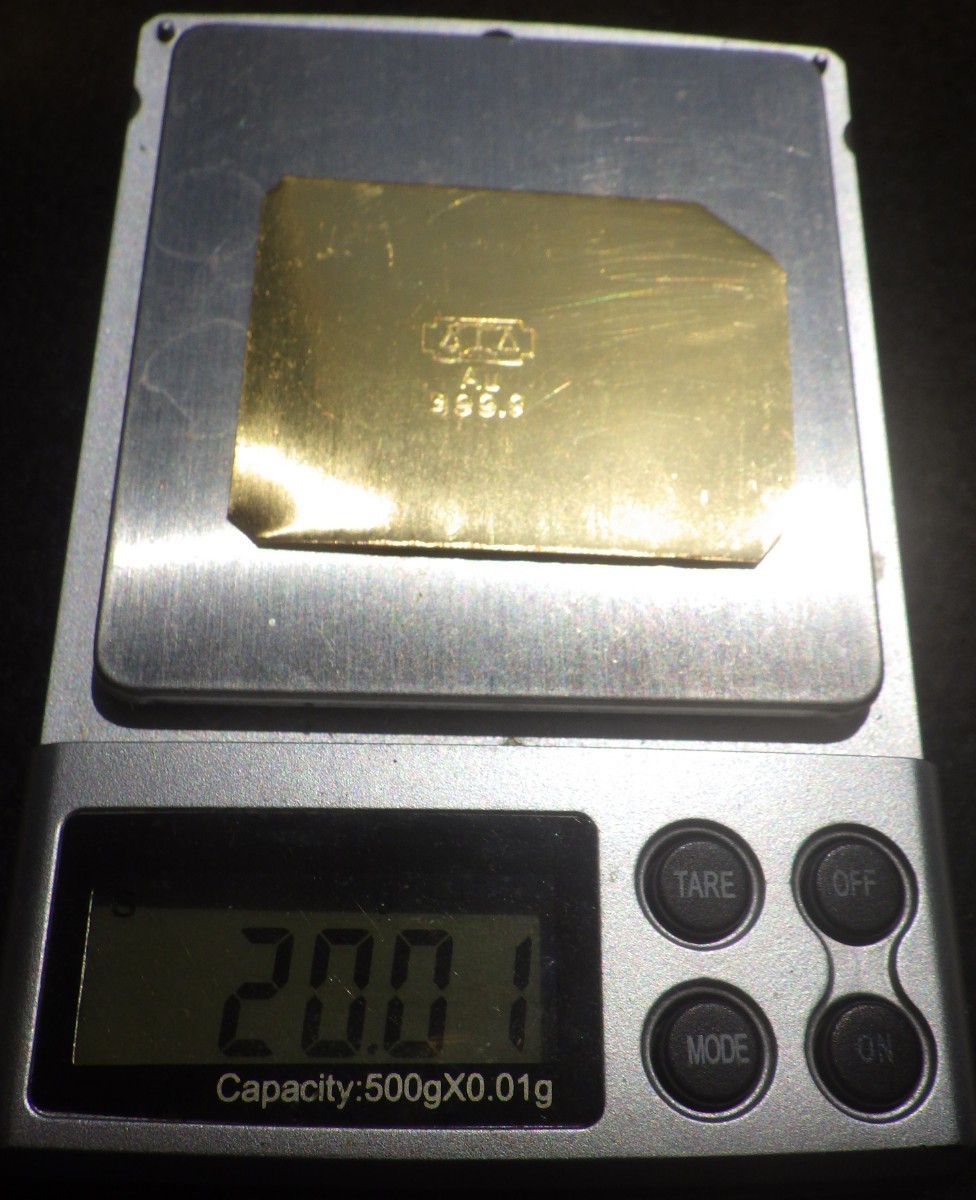 最安値 本物保証 純金プレート GOLD 999.9 20g 24K 24金 インゴット