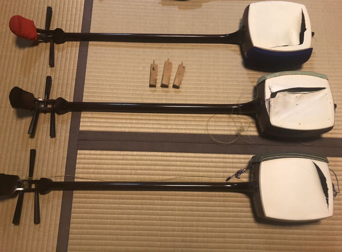 細棹三味線 和楽器 四棹 黒水牛製撥 駒4枚 【公式通販】