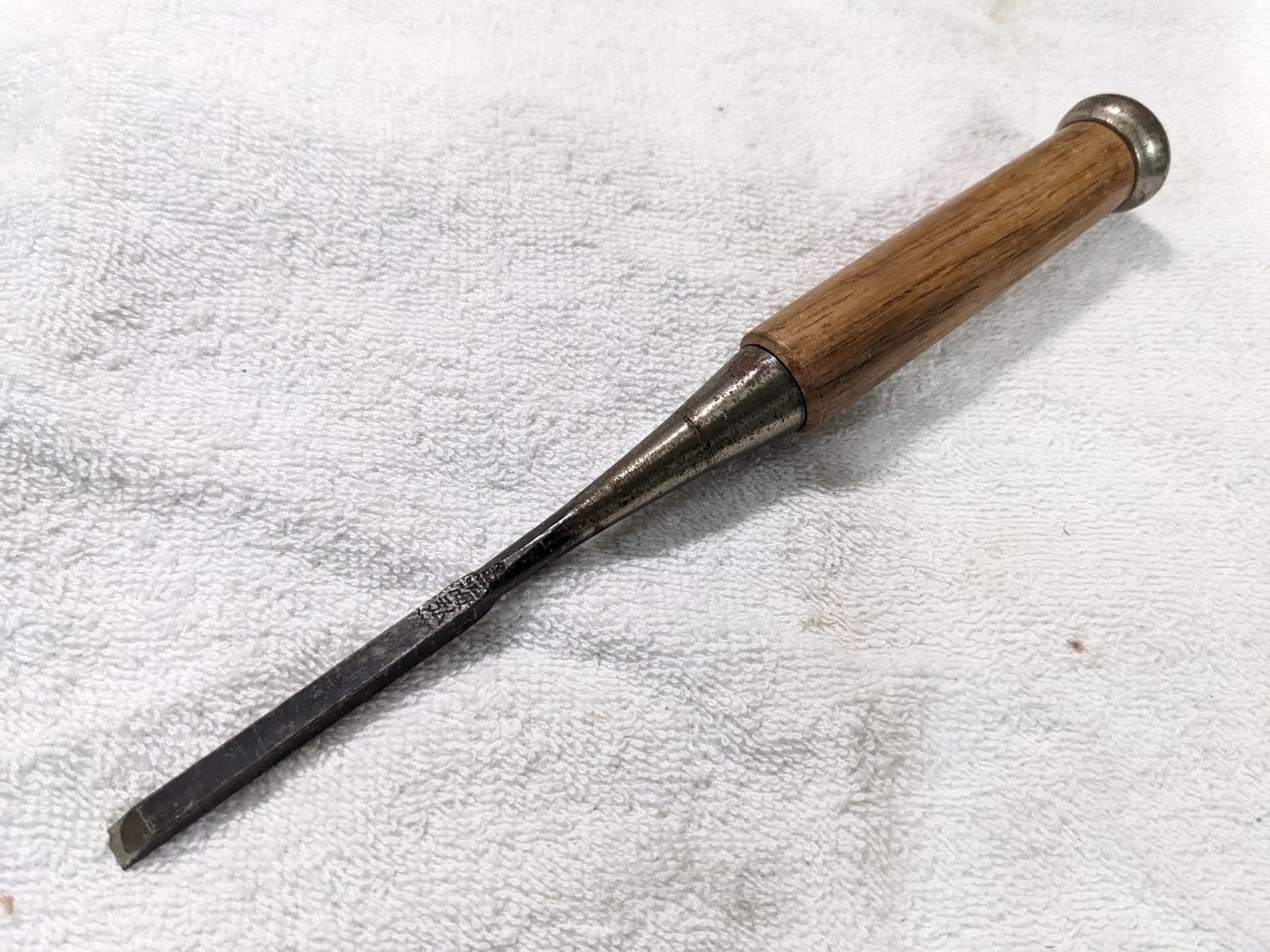 未使用　【　海弘　】　追入れ鑿　二分　検) 　東京　宮大工　大工道具　宮大工　大工道具　鉋カンナ鑿木工具常弘新潟与板清久舟弘