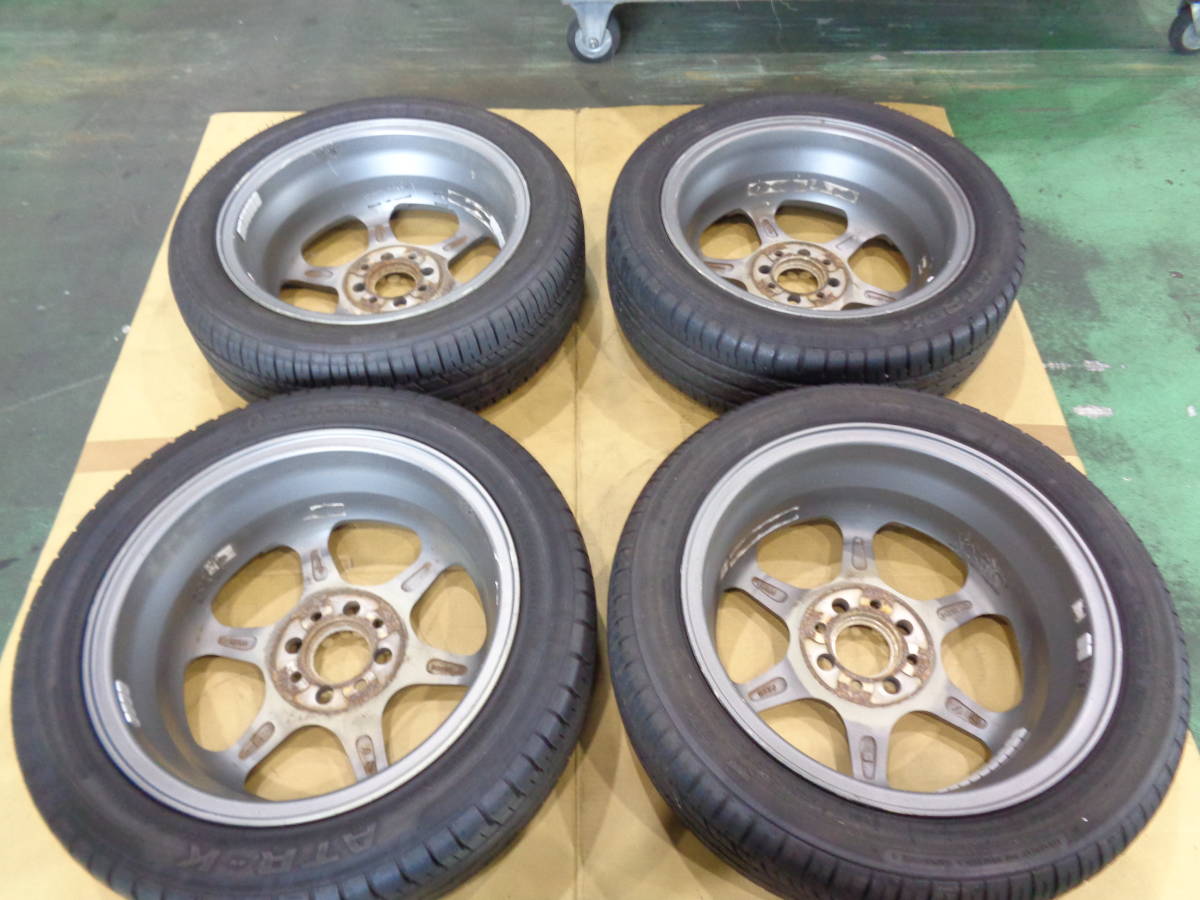5ZIGEN プロレーサー GN+ 15×5J +45 PCD100-4H バリ山タイヤ付き 純正