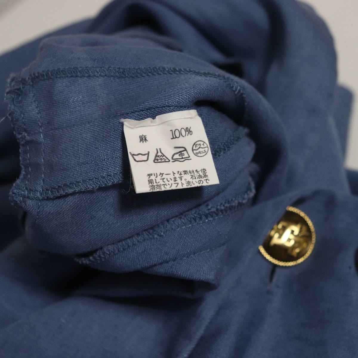 希少【HERMES】vintage/金ボタン vintage/リネン/ジャケット ブレザー 