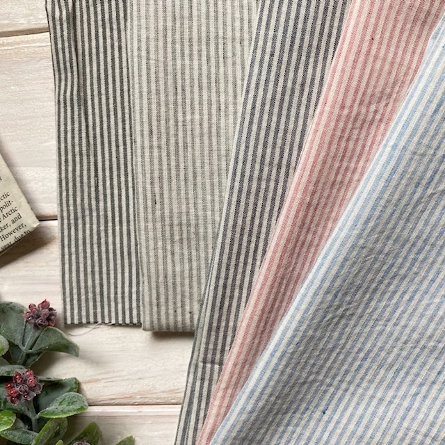 ■オーガニックコットン100％■シングルガーゼストライプ サックス■0.5ｍ◇jラスト1ｍです！_1