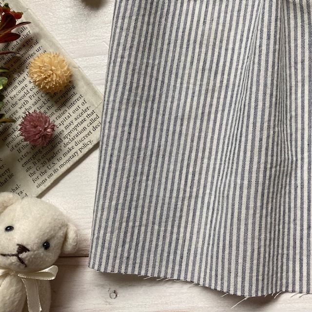 ■オーガニックコットン100％■シングルガーゼストライプ サックス■0.5ｍ◇jラスト1ｍです！_6