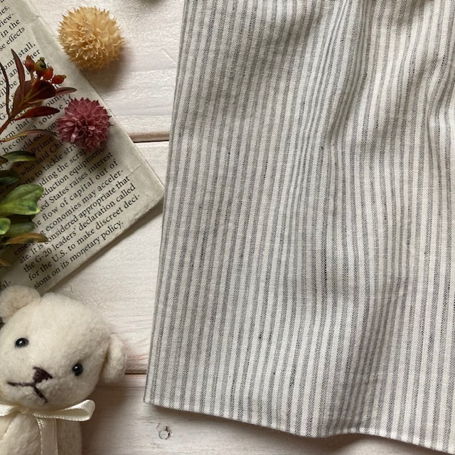 ■オーガニックコットン100％■シングルガーゼストライプ サックス■0.5ｍ◇jラスト1ｍです！_7