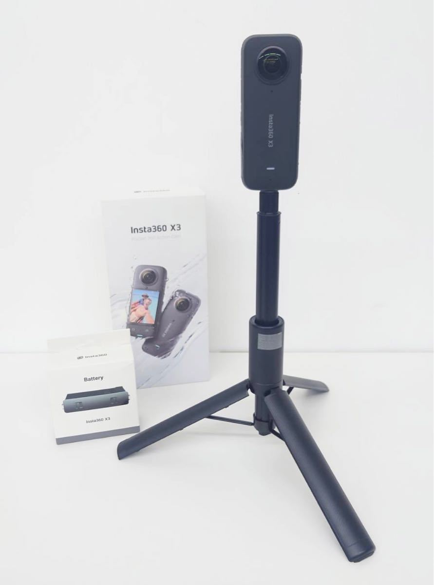 Insta360 X3 三脚付きスティック 予備バッテリー カメラ 3点セット