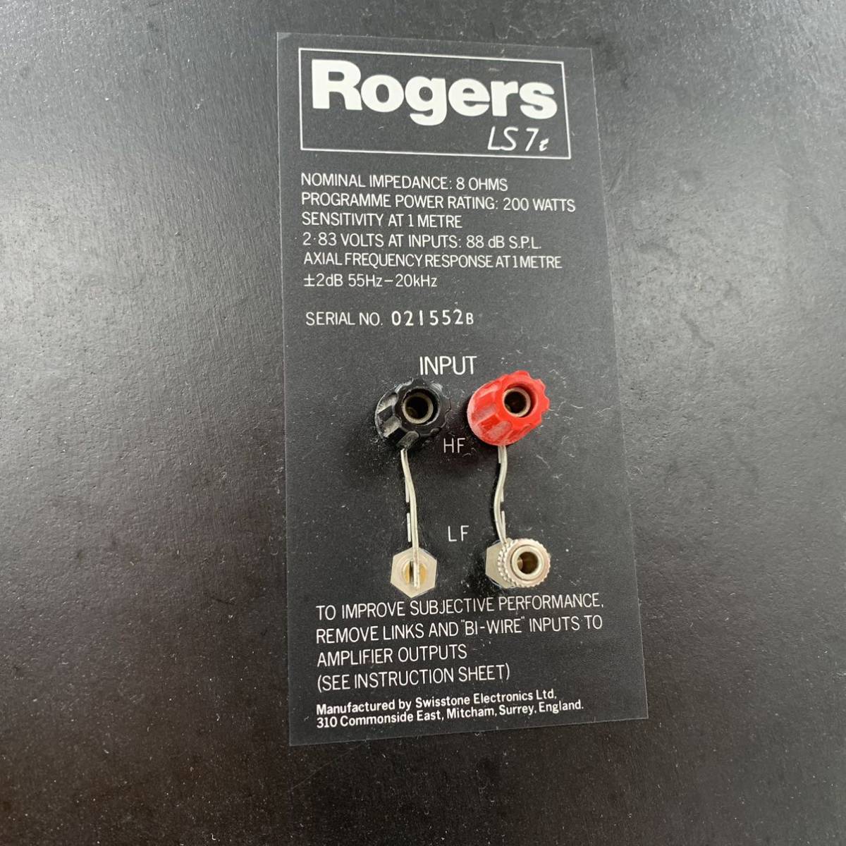 Ic-2】 Rogers LS7t スピーカー ペア 2ウェイ 音出し確認済み 部品の