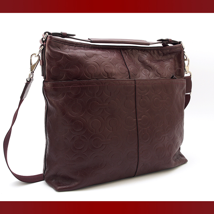 【使用わずか】 COACH コーチ ショルダーバッグ 斜め掛けバッグ 2Way ブラウン ショルダーストラップ付 (5-003)