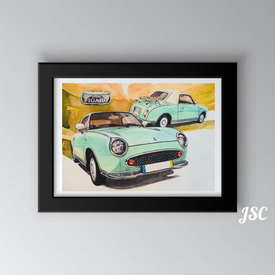 ポスター キャンバス PJ41 NISSAN 日産 FIGARO フィガロ ガレージ 