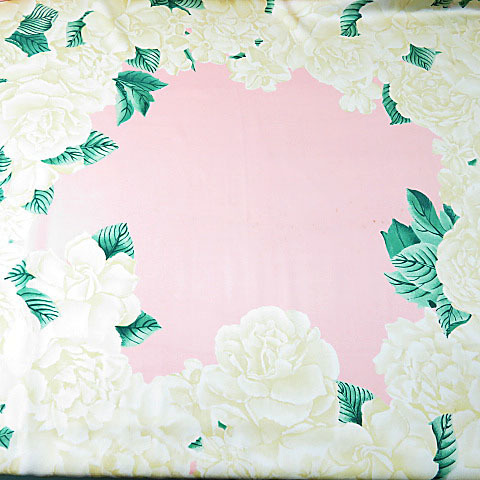 【格安】1，000円～ CHANEL シャネル 大判スカーフ カメリア ココマーク ピンク系 [C1581]