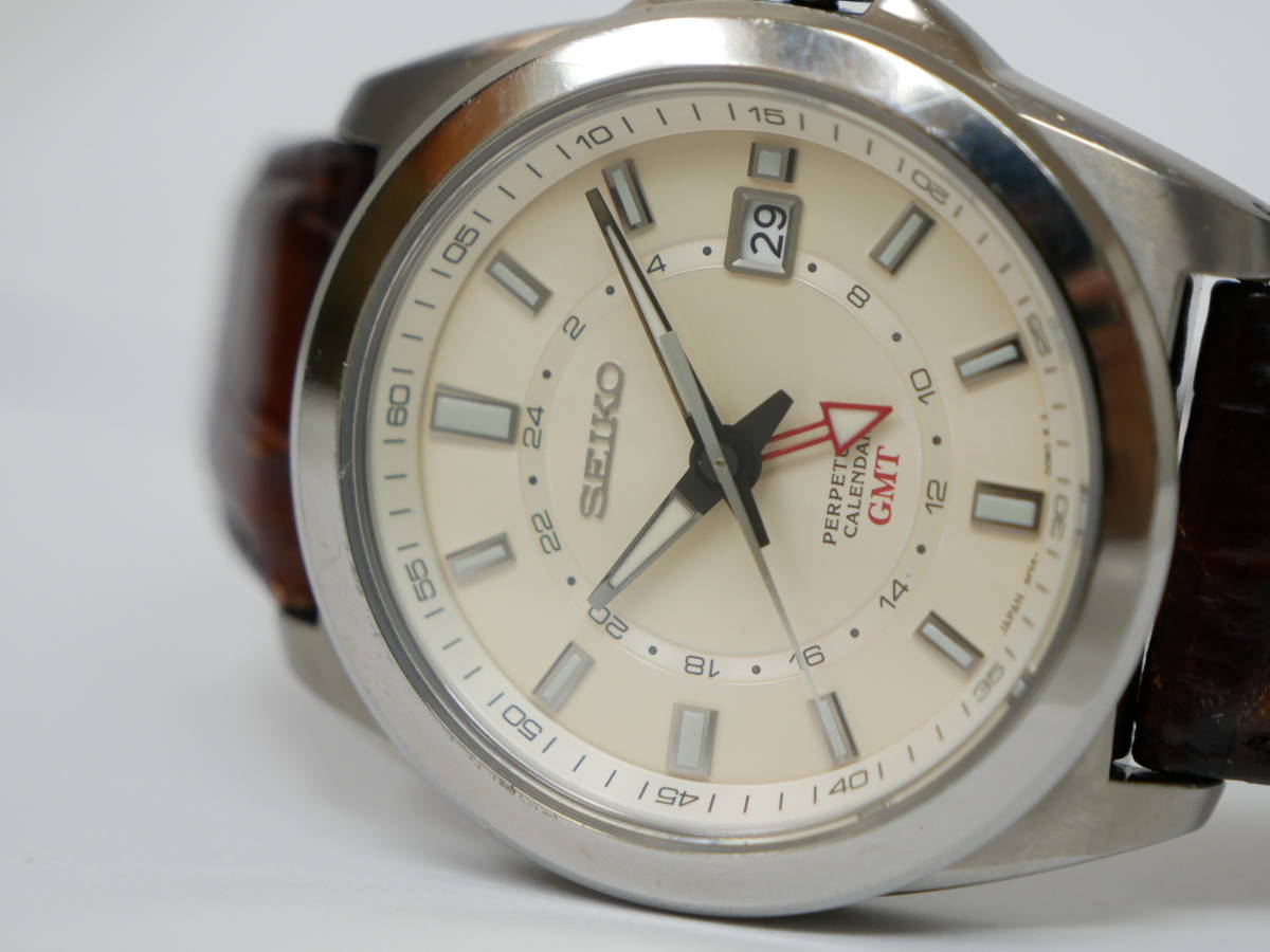 0038 SEIKO SBQJ019 8F56-00M0 GMT Titanium セイコー パーペチュアル 