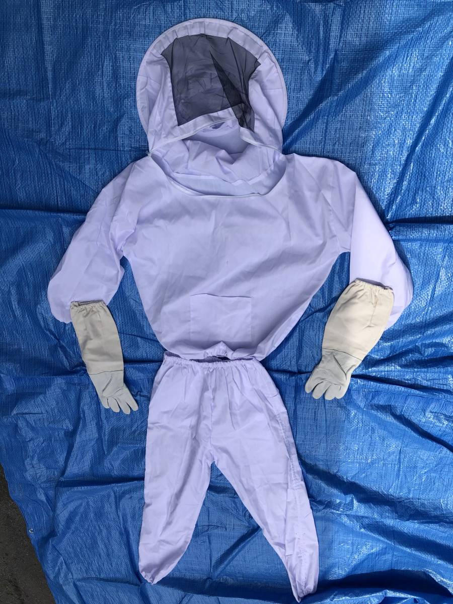 蜂防護服 白 養蜂・駆除用 未使用品
