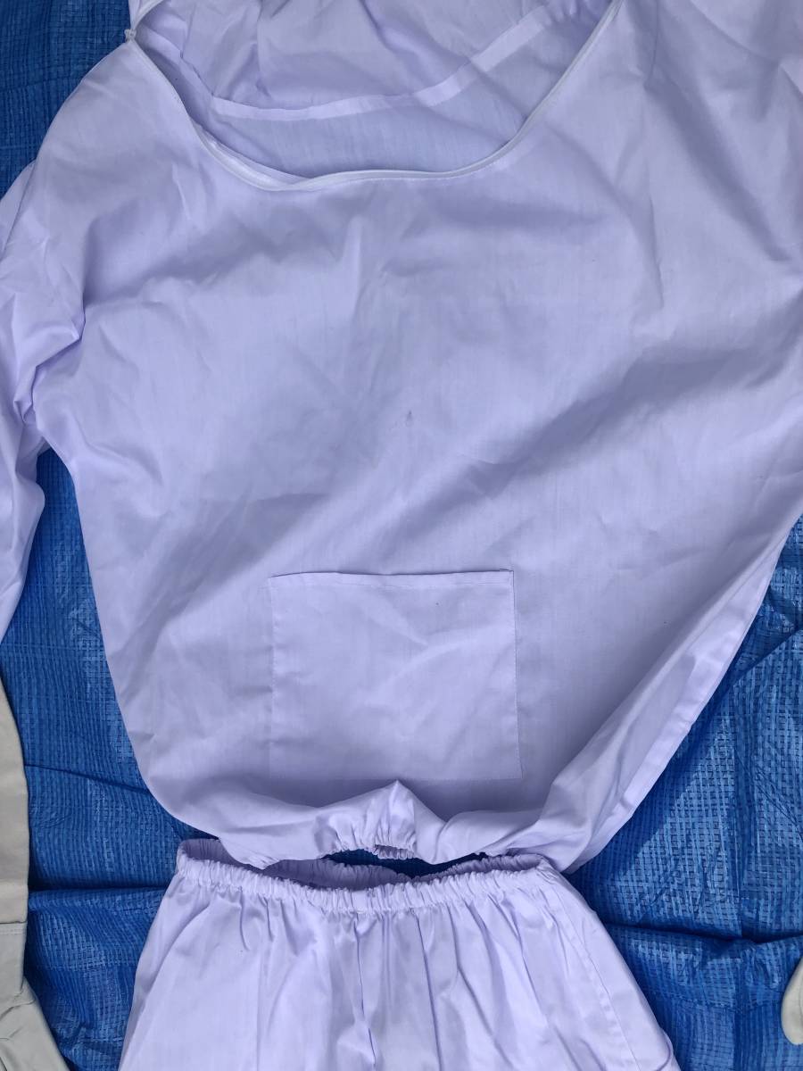 蜂防護服 白 養蜂・駆除用 未使用品