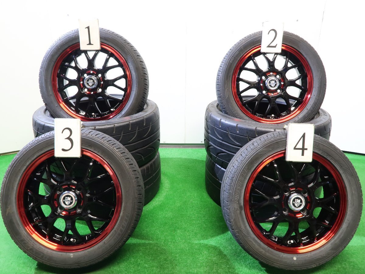 スズキ純正14インチホイール 4.5J PCD100 ダンロップ EC202 165/55R14
