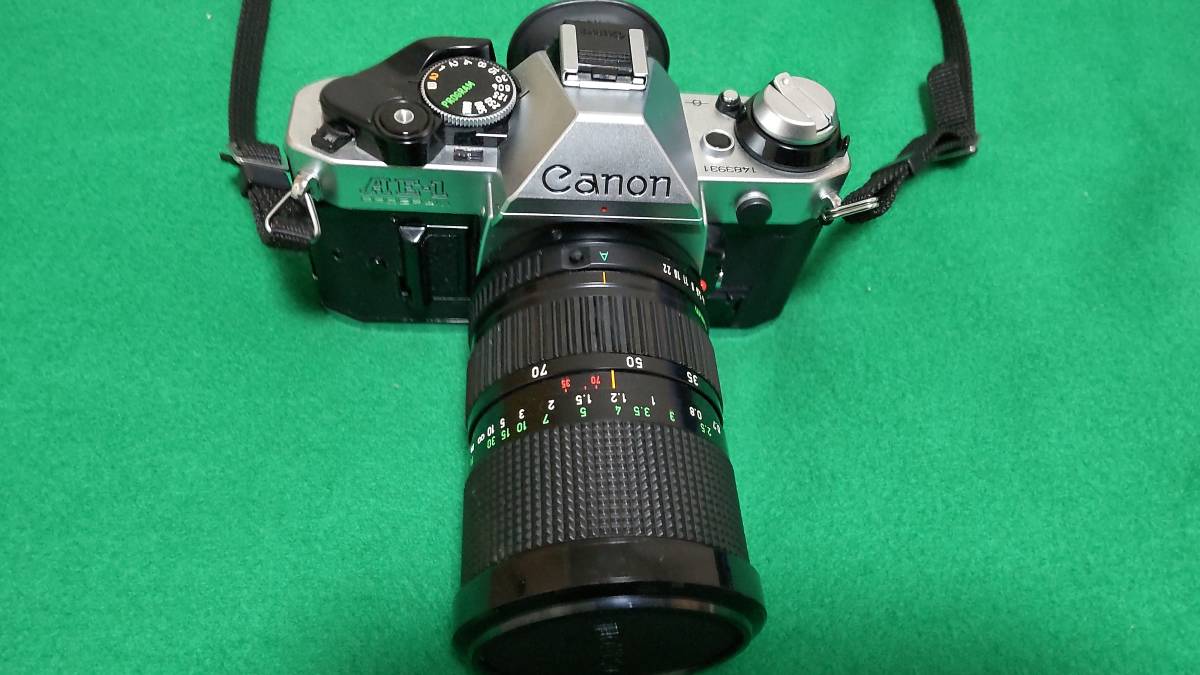 【AE動作確認済】キヤノンA-1、35-70mmズーム、135mm望遠、電池付き カメラ 【AE動作確認済】キヤノンA-1、35-70mmズーム、135mm望遠、電池付き