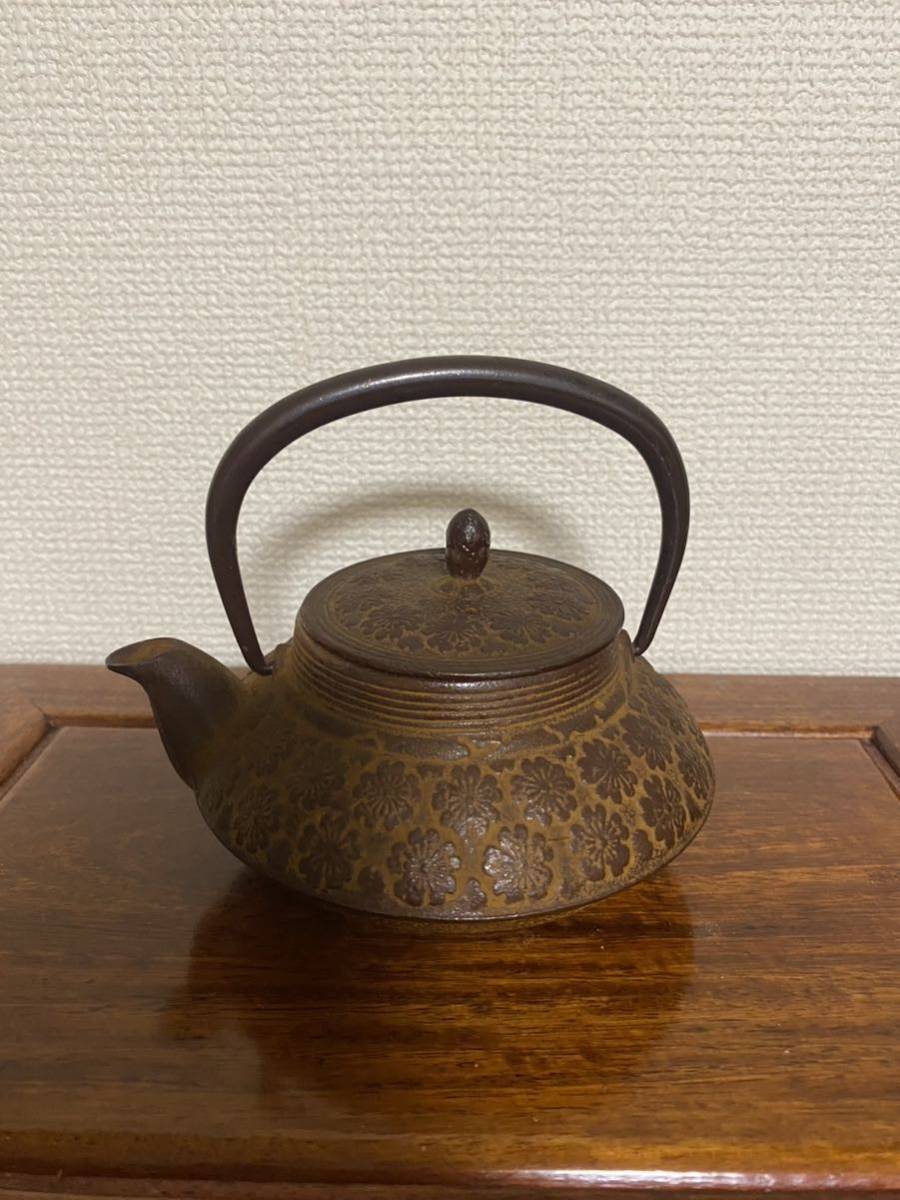 茶道具 急須 南部鉄瓶 桜文_1