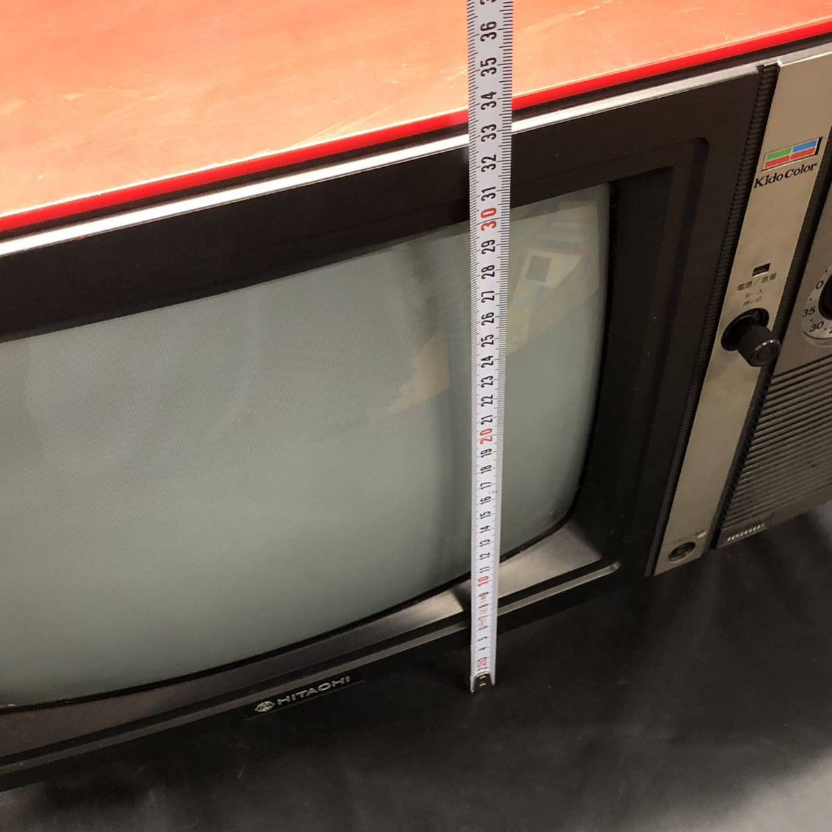 B111 日立 ブラウン管テレビ C14-409A 1982年製 昭和レトロ ダイヤル式 