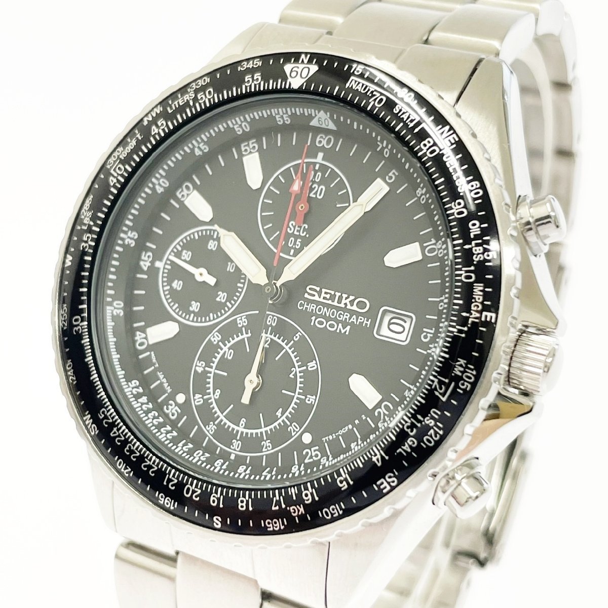 1円スタート】【箱付き】SEIKO セイコー 7T92-0CF0 クロノグラフ SS