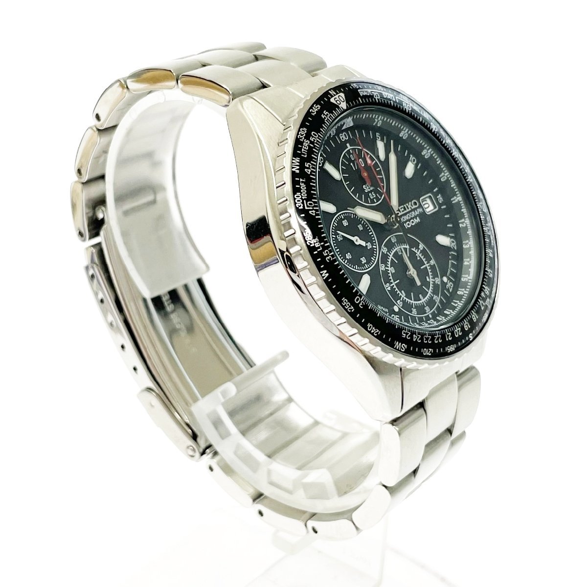 1円スタート】【箱付き】SEIKO セイコー 7T92-0CF0 クロノグラフ SS