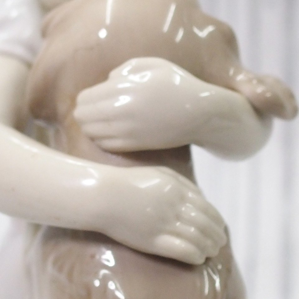 m002 I1【8 LLADRO リヤドロ #6903 フィギュリン 【待ってたよ】 少女