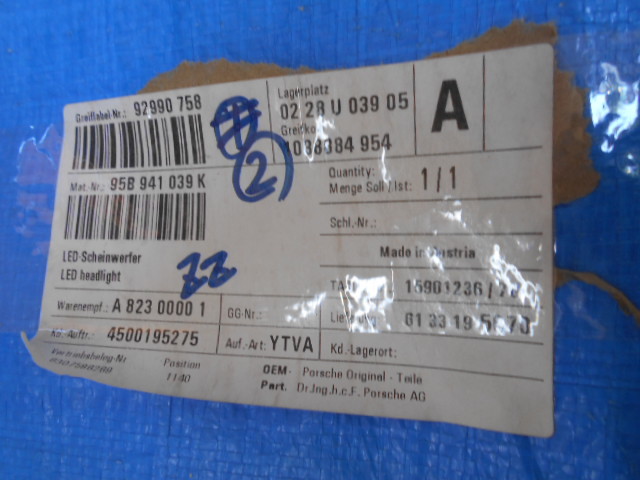 綺麗 95B マカン 左キセノンライトユニット 95B 941 039 K　　　　5607 ポルシェ TT-ABC マカン LEDヘッドライト（2014-2018年式ポルシェ・マカン95B.1用）、フルLEDマトリックスヘッドライトアッセンブリーのア -マカン(ライト)の中古品・新品 LEDヘッドライト（2014-2018年式ポルシェ・マカン95B.1用
