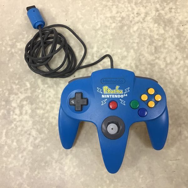 1円〜 箱無 ピカチュウNINTENDO64 本体 ブルー＆イエロー コントローラー イエロー 本体 ニンテンドー64 ピカチュウ