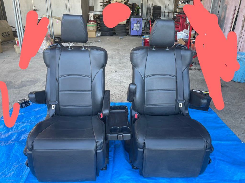 トヨタ ヴェルファイア アルファード 30系後期 セカンドシート 2列目シート 運転席 助手席セット 黒 シートカバー付き