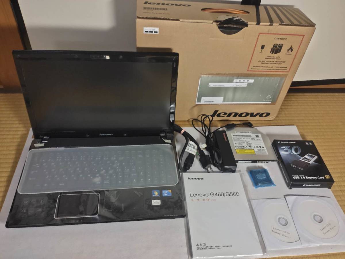 ★美品★元箱付き★ Lenovo G560/Core i7 M620・RAM8GB・SSD240GB＋HDD2TB・USB3.0拡張カード・外付けドライブ＆スピーカー付き！再出品！