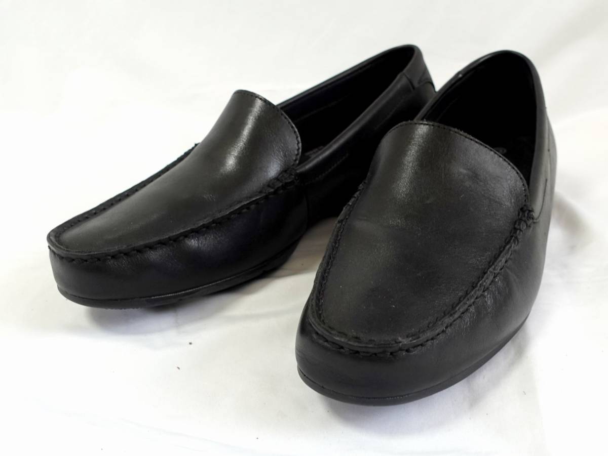 福祉バザー　ROCKPORT/ロックポート ローファー レザーシューズ 黒 26.5