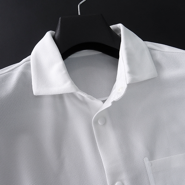 新品 デサント 盛夏 吸湿速乾 ストレッチ 鹿の子 半袖 シャツ L 白 【I44885】 DESCENTE 春夏 メンズ サマー スポーティー ドライ_3