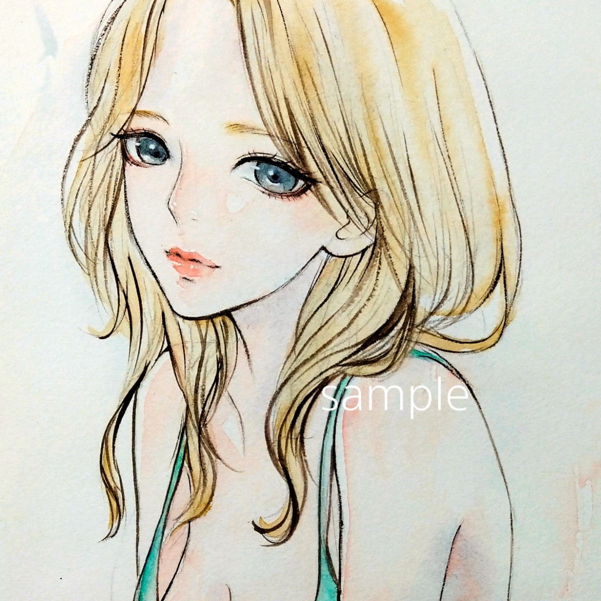 専用　絵画　ドローイング　水彩画　和装　美人画　手描きイラスト　オリジナル 肉筆原画 美人画 ドローイング 水彩画 手描きイラスト オリジナル 絵画