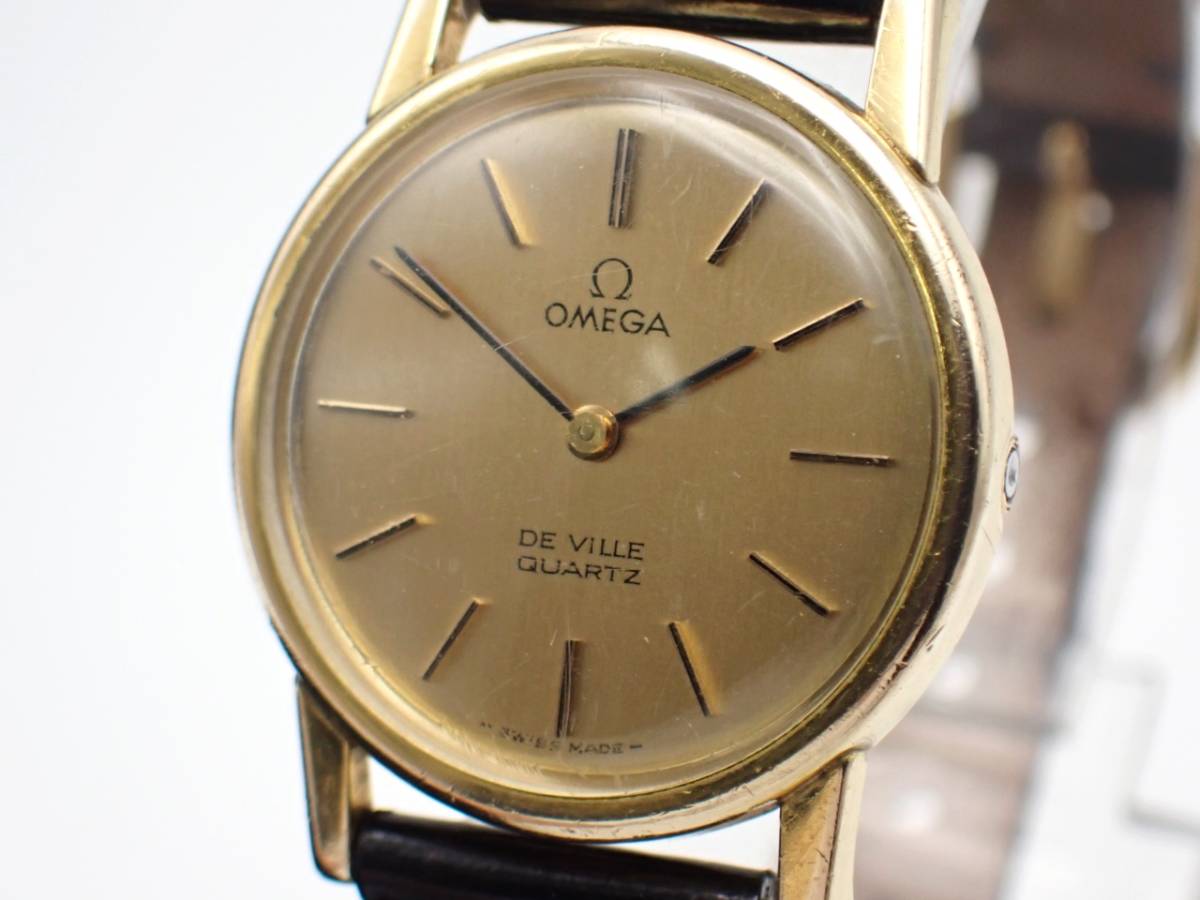 1円～☆稼働品☆OMEGA オメガ De Ville デビル QZ 1350 プッシュ式
