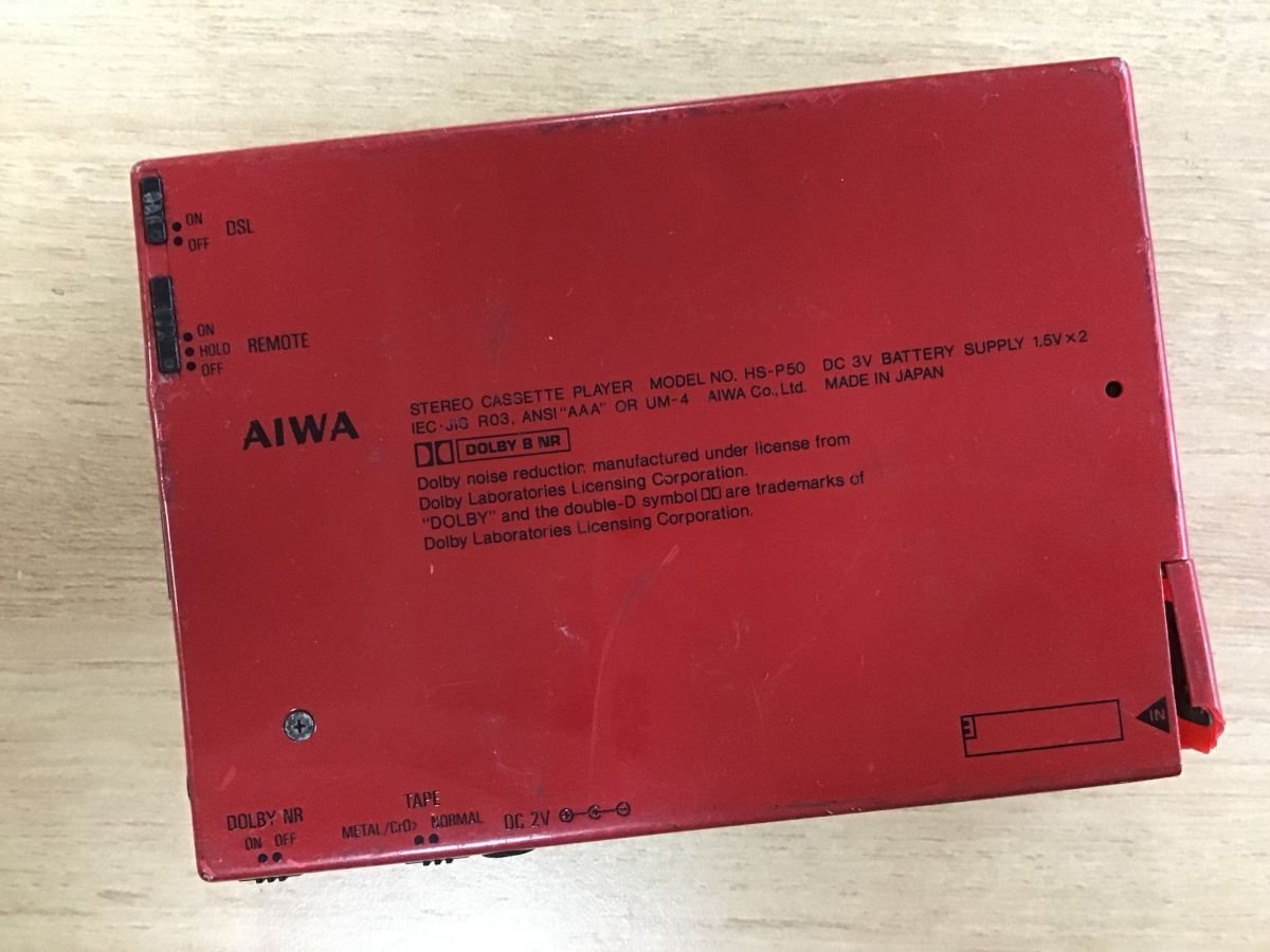 AIWA HS-P50 アイワ ポータブルカセットプレーヤー◇ジャンク品 [9052W 