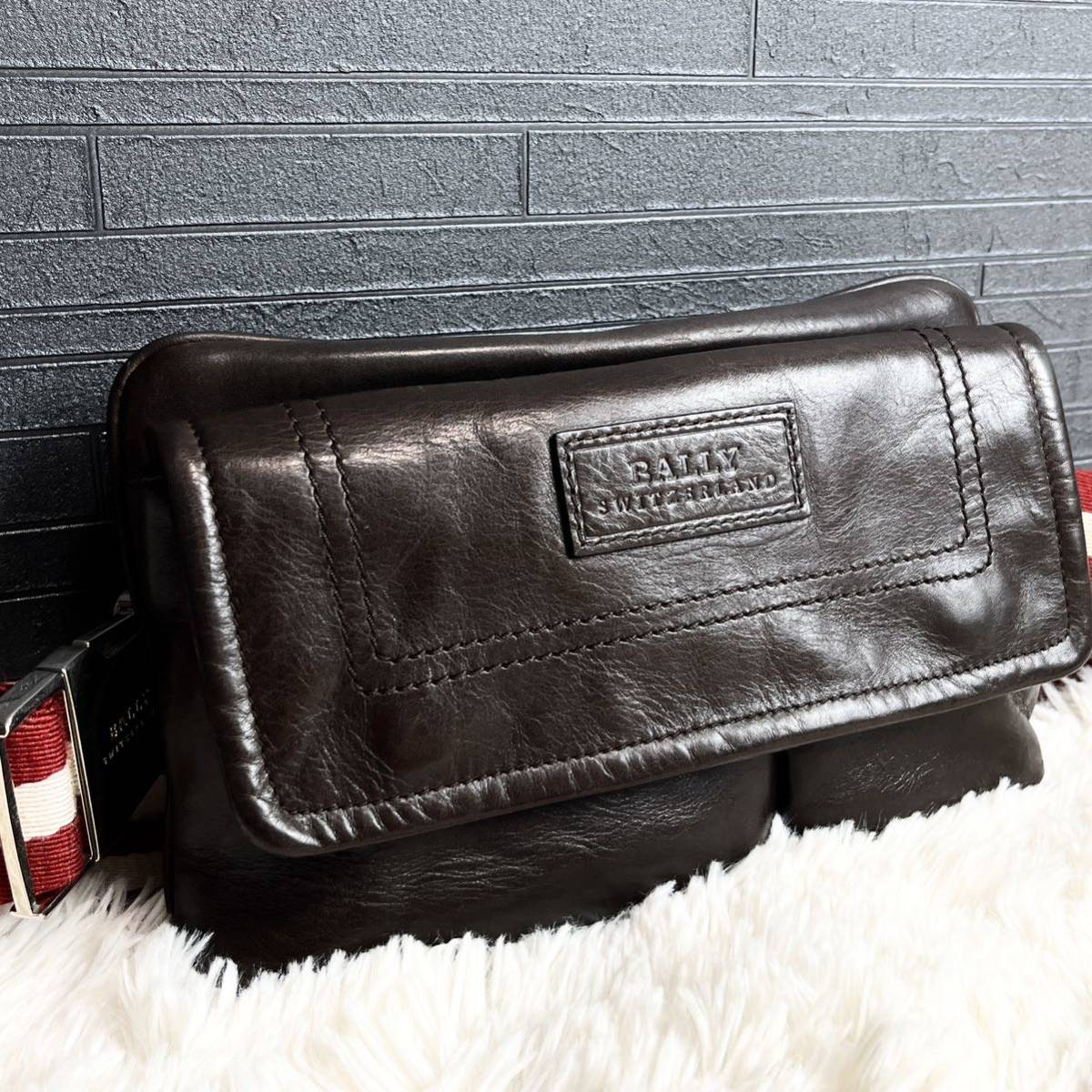 1円〜 美品 BALLY バリー メンズ ビジネス ウエストポーチ ショルダー